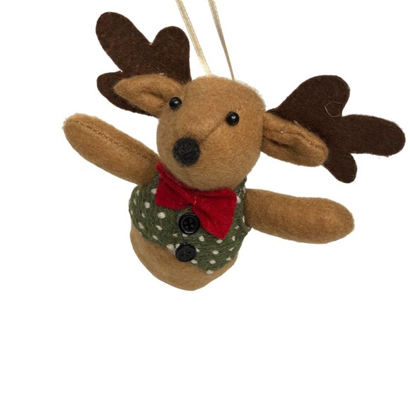 Christmas Ornament Stuffed Animal Plush Bowtie Moose Holiday Tree Wreath Decor - Picture 11 of 13